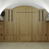 The walls were made in panels in the joinery workshop and assembled on site