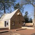 The mess building is clad in oak
