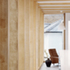 The structure was prefabricated off-site using standard board sizes and has been left exposed