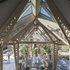 The timber beams are designed as trusses