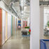 The exposed concrete floor