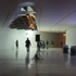 The ceiling is raw and industrial