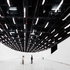 The building has an all-white, glossy interior