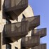 The distinctive triangular balconies