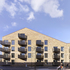 The cladding panels are mounted onto a galvanised steel frame fixed at the base into the precast concrete slab