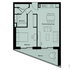 One-bed flat plan