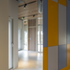 Bright orange punctuates the muted colour scheme