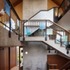 The living and dining areas are lofty and open