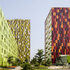 Four thermally massive buildings, ranging from seven to 30 storeys, are positioned to capture a central leafy landscape