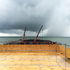 The pier under construction