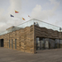 The new visitor centre is a CLT structure clad in the limited timber decking that survived the 2010 fire