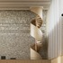 Textured brickwork complements the play of light