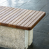 Detail of bench with concrete base