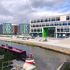 The school sits next to the canal