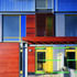 Close-up view of rear facade