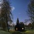 The cabin in silhouette