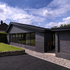 Front elevation and shed