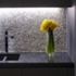 kitchen counter micro-mosaic splashback