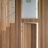 Feature wall with fin door ajar
