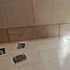 Phtotgraphs lie on the floor of the thermally warm space inside
