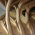View up to desk supports