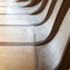 View along base of desk supports