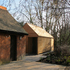 View of new pavilion from garden path