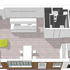 Aerial view of 3D model of apartment