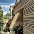 Fuchsia Cottage - external view due north - ground floor terrace + canopy