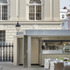 Kiosk in the Cafe in the Courtyard looking towards the Vestry Hall at St Martins-in-the-Fields