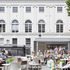 A busy Cafe in the Courtyard during summer