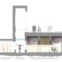 Section through lecture room + exhibition lightwell + cloakroom area