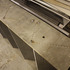 The steel staircase treads were welded on the reverse to conceal the joints
