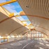 Interior view showing glu-lam timber arches