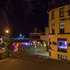 Night time view from the monument with the public house on the right