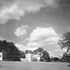 View from the south-west showing the house in its setting of landscaped garden with the old Temple of Friendship on the left, built in 1792