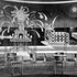 The wall frescoes in the cafe and bar