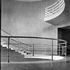 The great circular staircase and landings are cantilivered and constructed of reinforced concrete