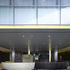 Reception area with contrasting desks