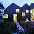 View from garden showing Japanese charred oak timber