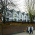 Rear facades in white render