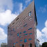 The east facade of the Roland Levinsky Building. This corner faces the city museum and library, and has a gallery on the ground floor