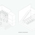 Royal Court Theatre - axonometric views of library and staircase banquette