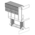 Axonometric drawing of west facade
