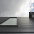 Close up of the two privacy windows on the rear elevation and the larch cladding in detail
