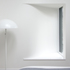 Detail of the curved bedroom window that allows discreet views out without compromising neighbours’ privacy