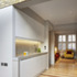 View of kitchen with bespoke cast concrete worktops