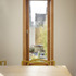 Framed view of garden from dining table