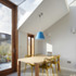 Newly created dining space with glazed projecting roof