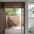 Shower, terrace and bathroom